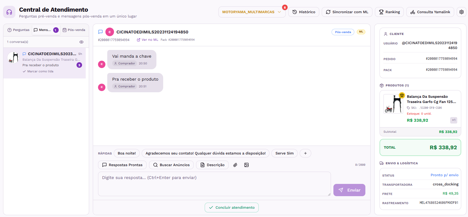 Central de atendimento